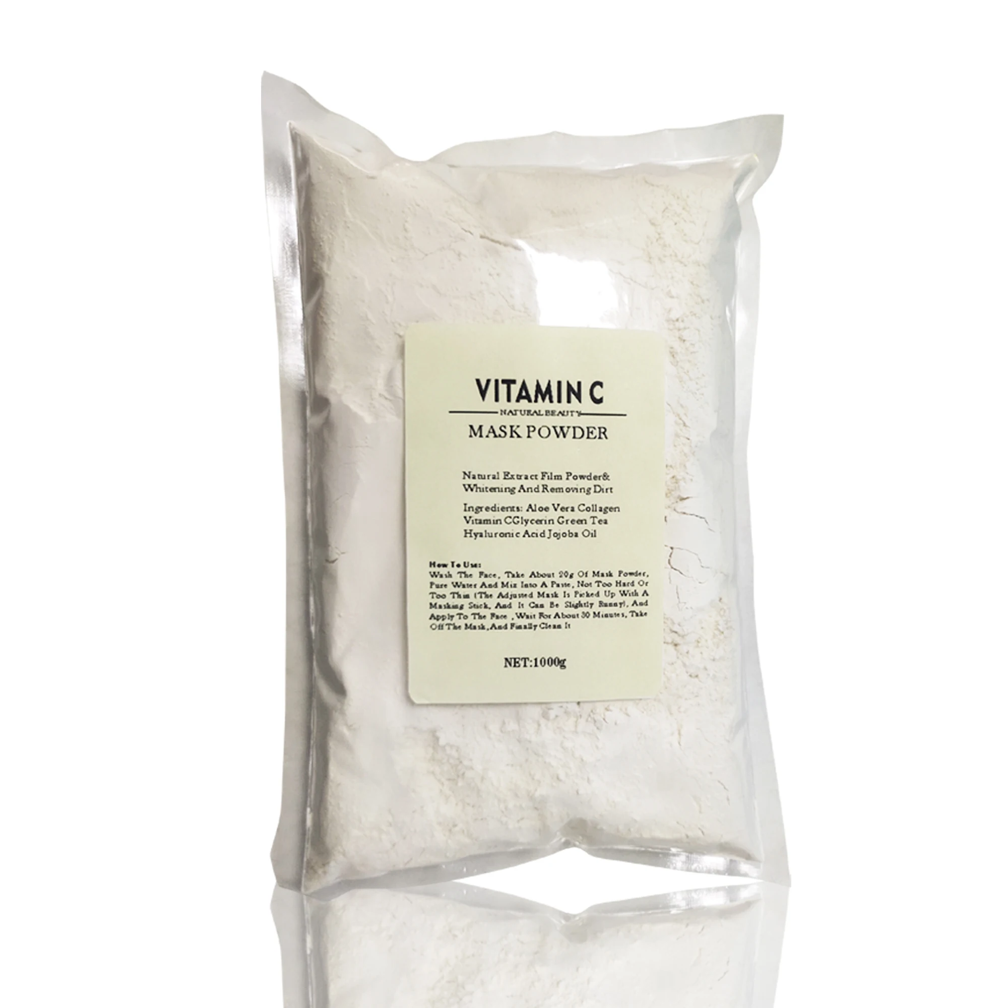 

OEM ODM Private Label 1kg Bag Organic Natural Vitamin C Whitening Mask Facial Powder Mask Soft Powder