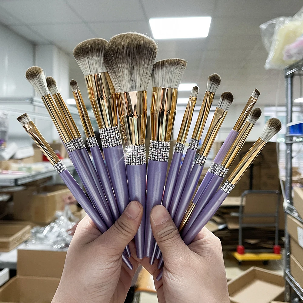 

Best Seller Makeup Brushes 11pcs Purple Handle Custom Make-Up Brush Synthetic Professional Makeup Brushes Kits Custom Logo