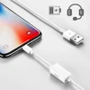 long length in 1M dual audio earphone adapter splitter light-ning usb cable for iphone7/8/X /plus