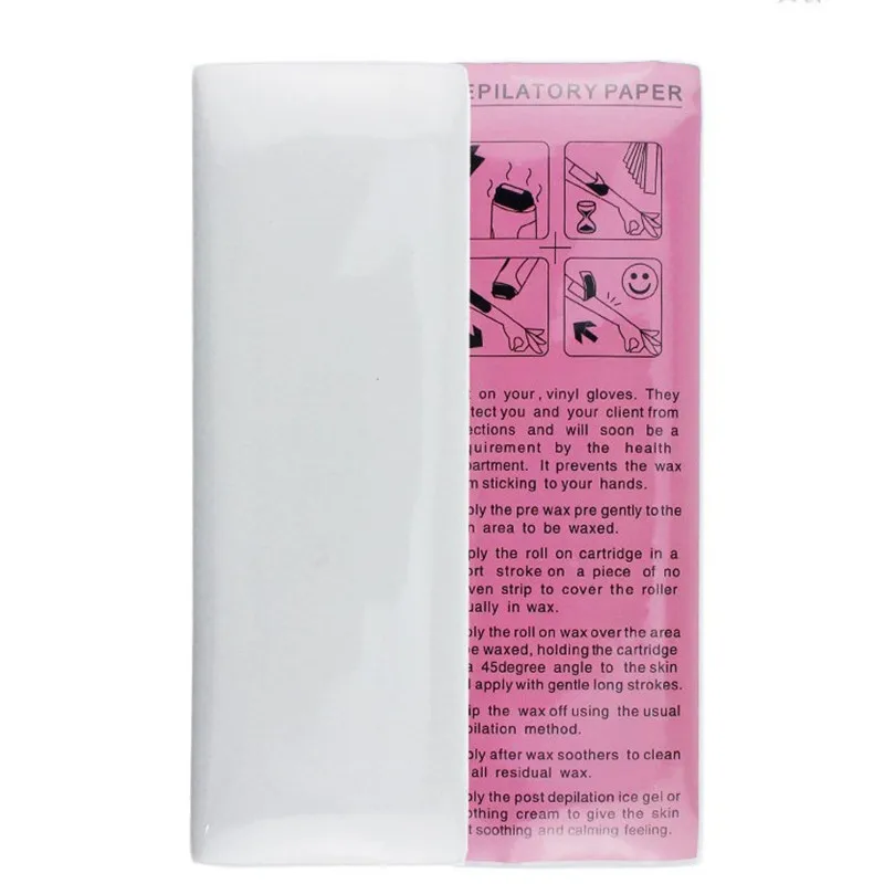 

100pcs/pack Women Men Hair Removal Wax Paper Nonwoven High Quality Body Leg Arm Hair Removal Epilator Wax Strip Depilatory paper, White