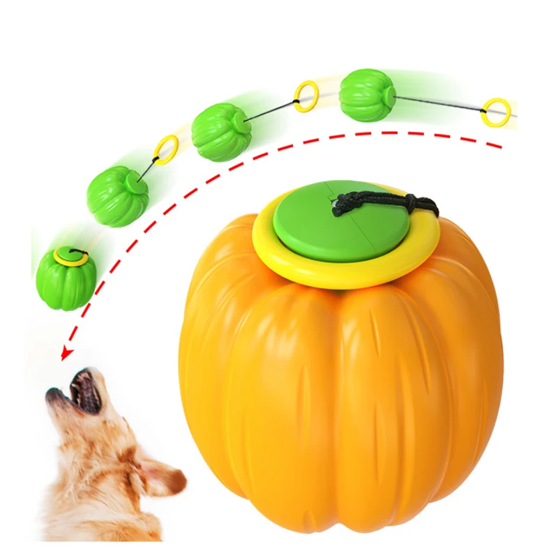 

Dogs Toy Ball Grinding Teeth Resistant Chew Ball Pumpkin Hand Throwing Elastic Yo-Yo Ball, Picture showed