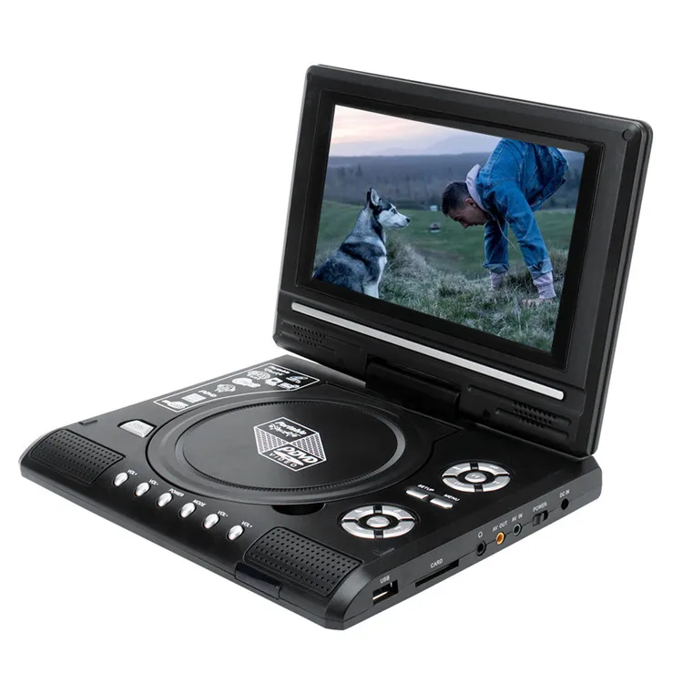 

Portable 7inch Rechargeable Battery Game Analogue TV FM Radio USB DVD Player, Black red blue purple