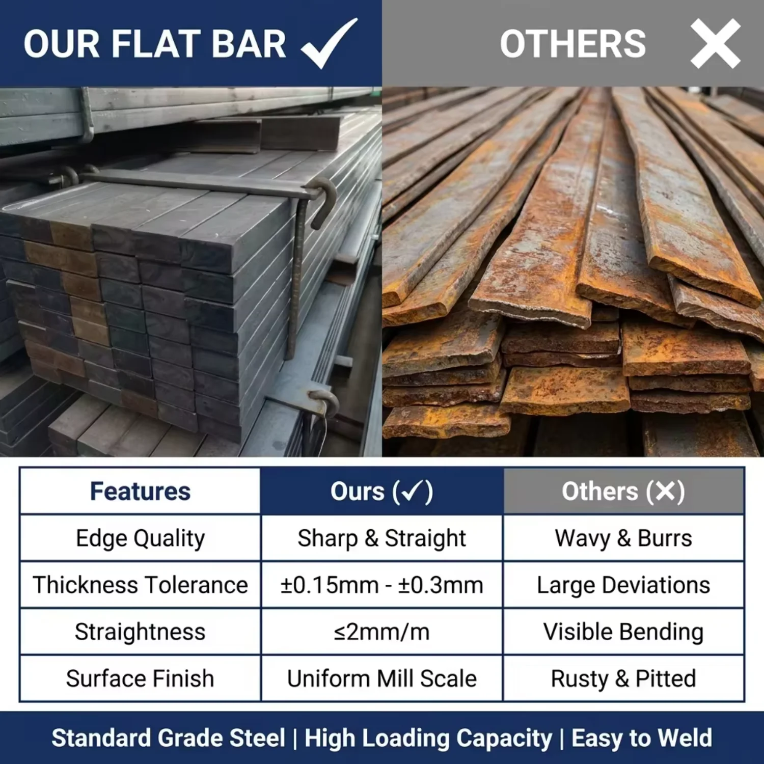 A572 Gr50 A36 Hot Rolled Carbon Flat Bar 40x5mm 60x10mm 80x12mm for Steel Structure Bridge Reinforcement Wholesale