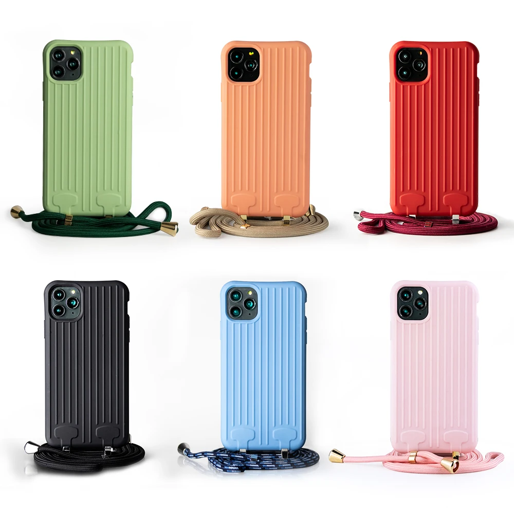 

For iphone 11 Polyester Cord Candy color TPU modular necklace phone case cell phone accessories strap, 8 colors &samsung is coming soon