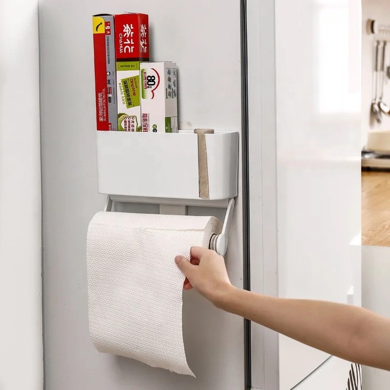

Magnetic fridge storage rack tissue paper rack holder