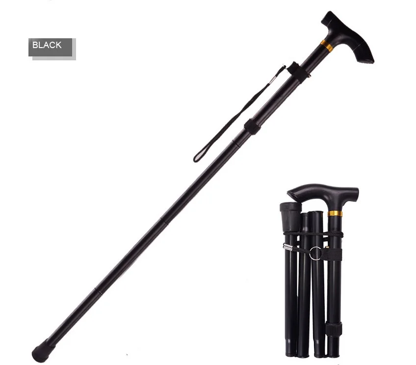 

Factory wholesale High Quality Crutch Trekking Pole multi-function Foldable Multi-functional self-defense stick