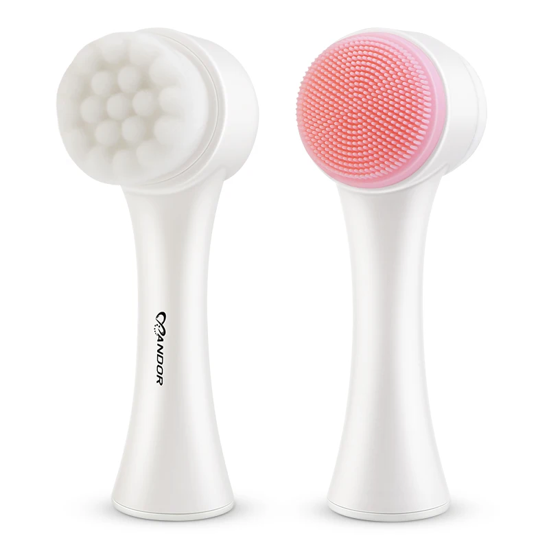 

Andor Korean Facial Cleansing Brush With Silicone Massage Brushes Skin Care, Pink/white, blue/white