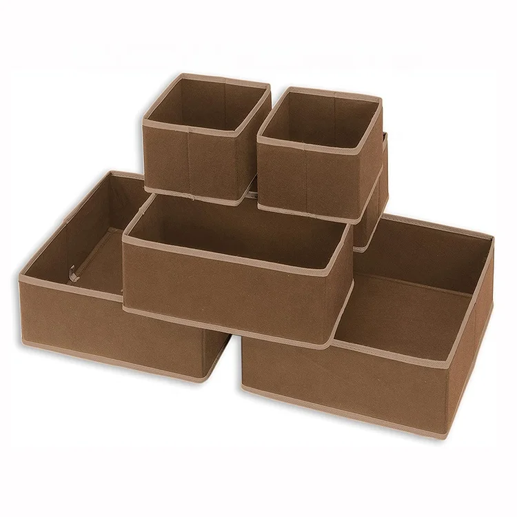 

6pcs Chocolate Color Underwear Storage Drawer Organiser Divider Tidy Bedroom Solutions, Customized color