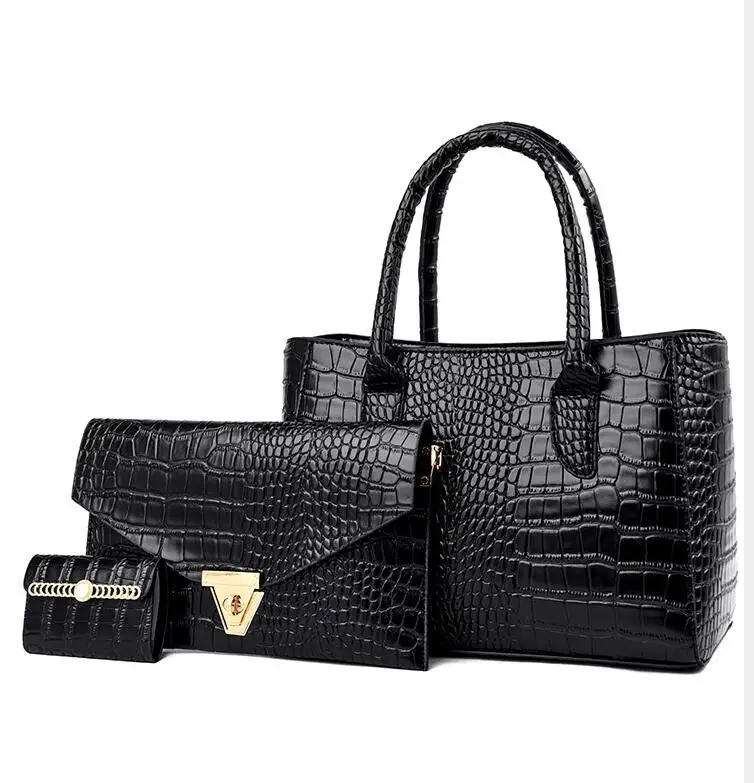 

wholesale high quality stylish new hand bag sets ladies fashion large bags women handbags ladies purse 3pcs set