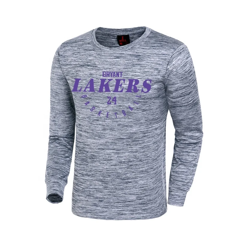 

Wholesale Basketball Long Sleeve Men New Logo Customization Loose And Quick-Drying Spandex Round Neck Long Sleeve, Customized color