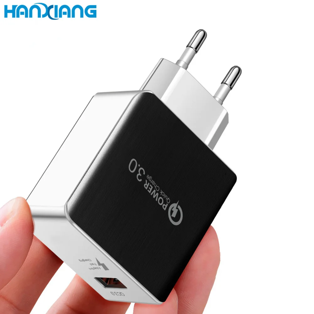 

Ready To Ship 2021 Top Trending Products Promotional Items Hot Phone Fast Single USB QC3.0 EU US Plug Wall Charger, Black;white