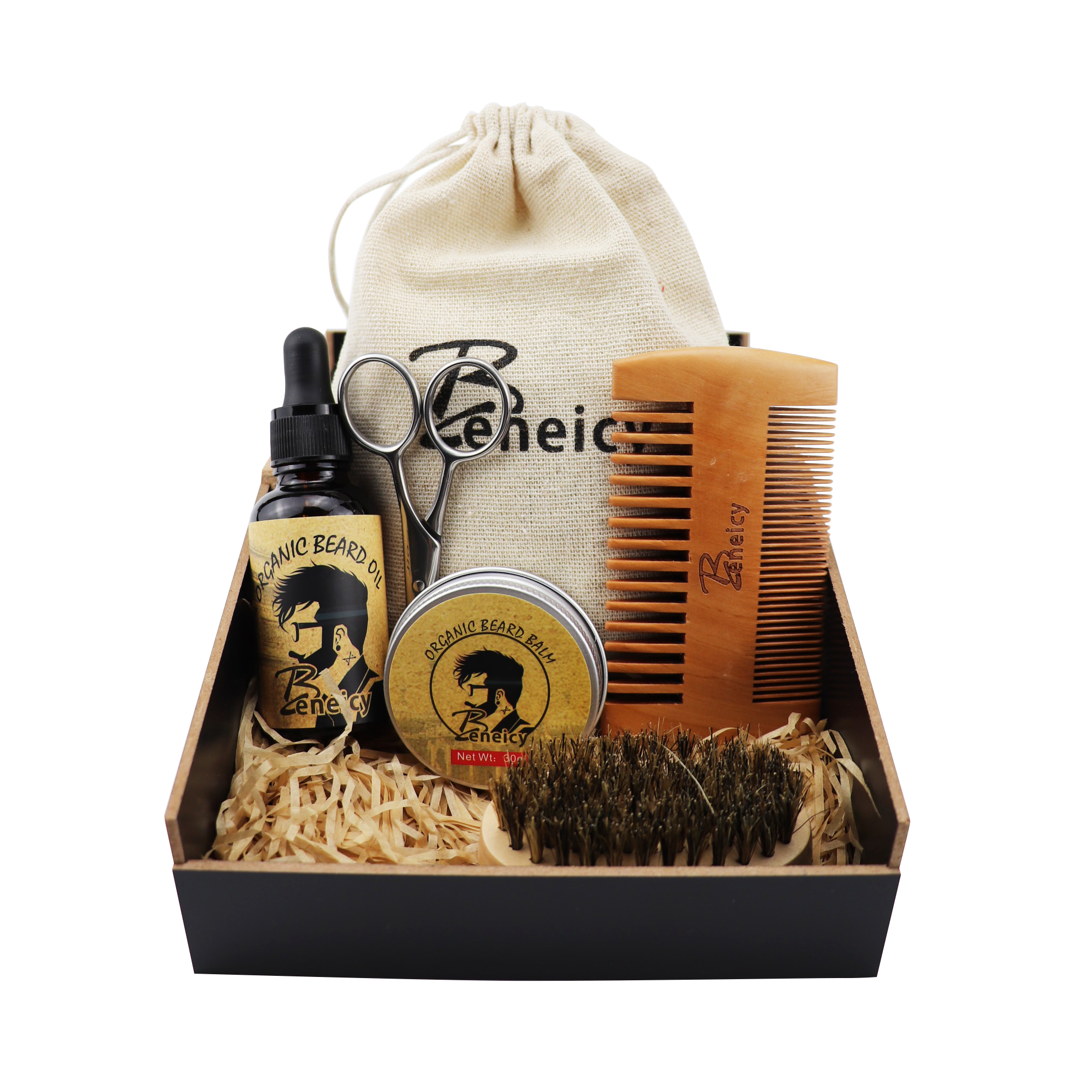 

Online selling Private Label Beard Oil Comb Mens Beard Care Grooming Kit Set, Yellow