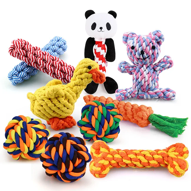 

High Quality Eco Friendly Cotton Knots Christmas Interactive Dog Rope Chew Toy, Picture