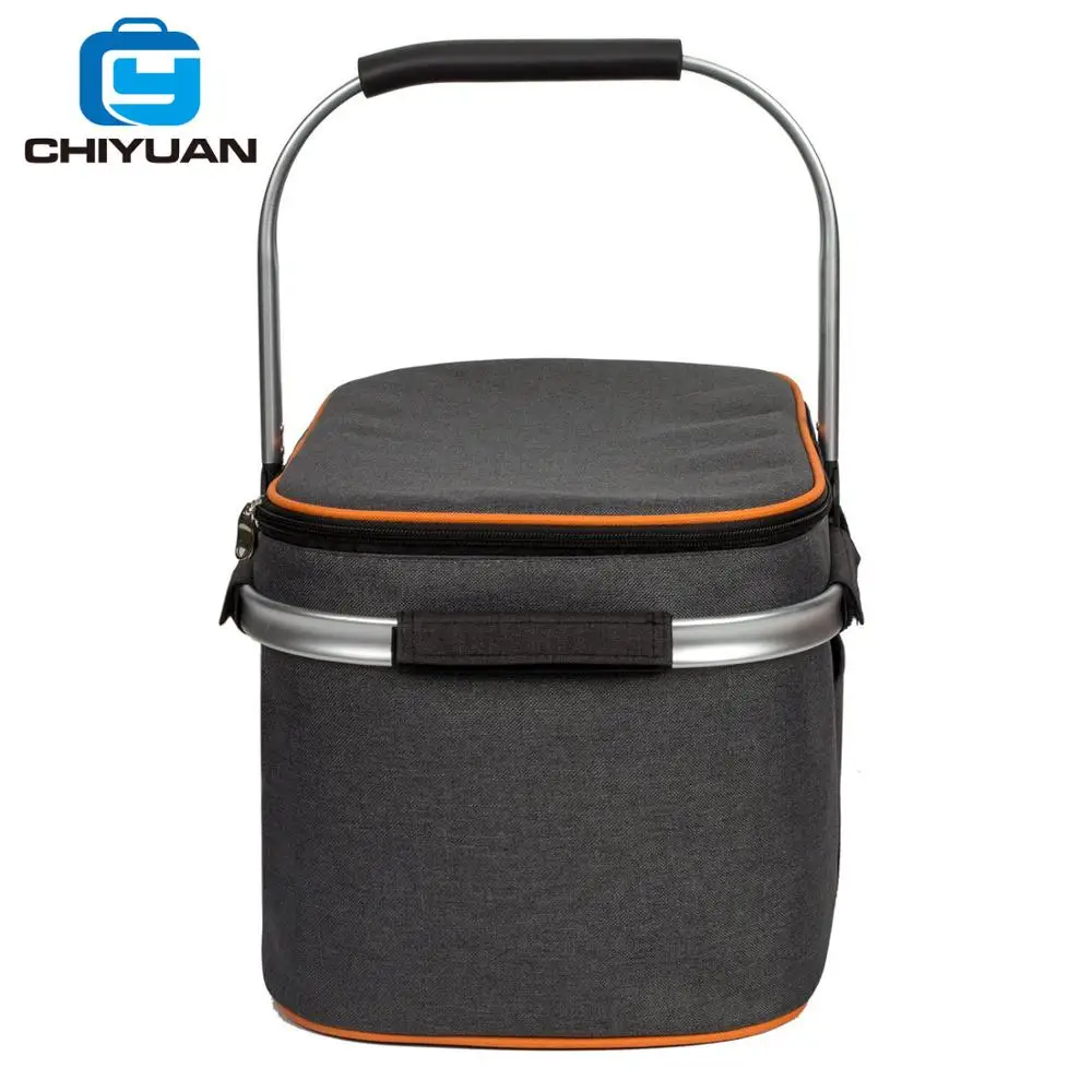 

Collapsible Foldable Picnic Yote Market Shopping Basket with Aluminum Alloy Frame, Customized color