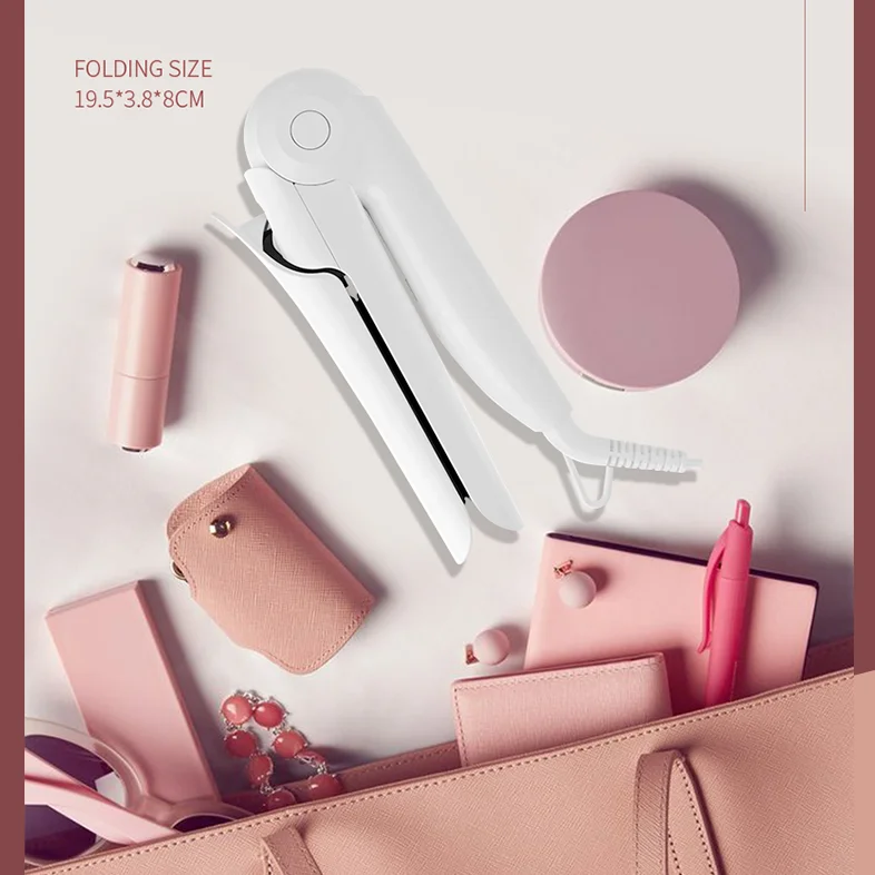 
Dual voltage hair straightening flat iron eco friendly electric foldable hair straightener 