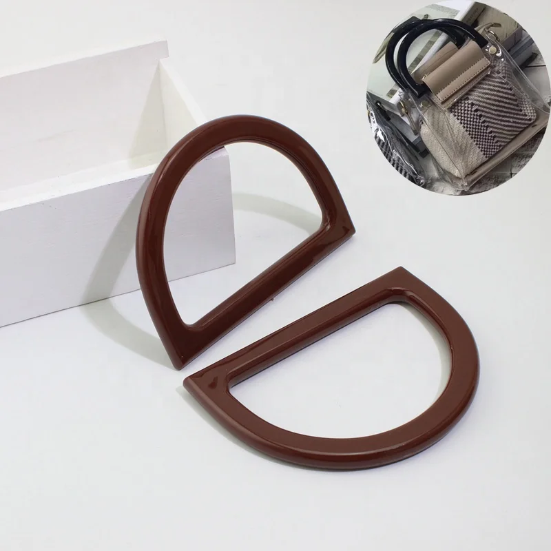 

Nolvo World  transparent bag handle,plastic Dee Ring bag handle,acrylic cheap handle for bag handbag purse