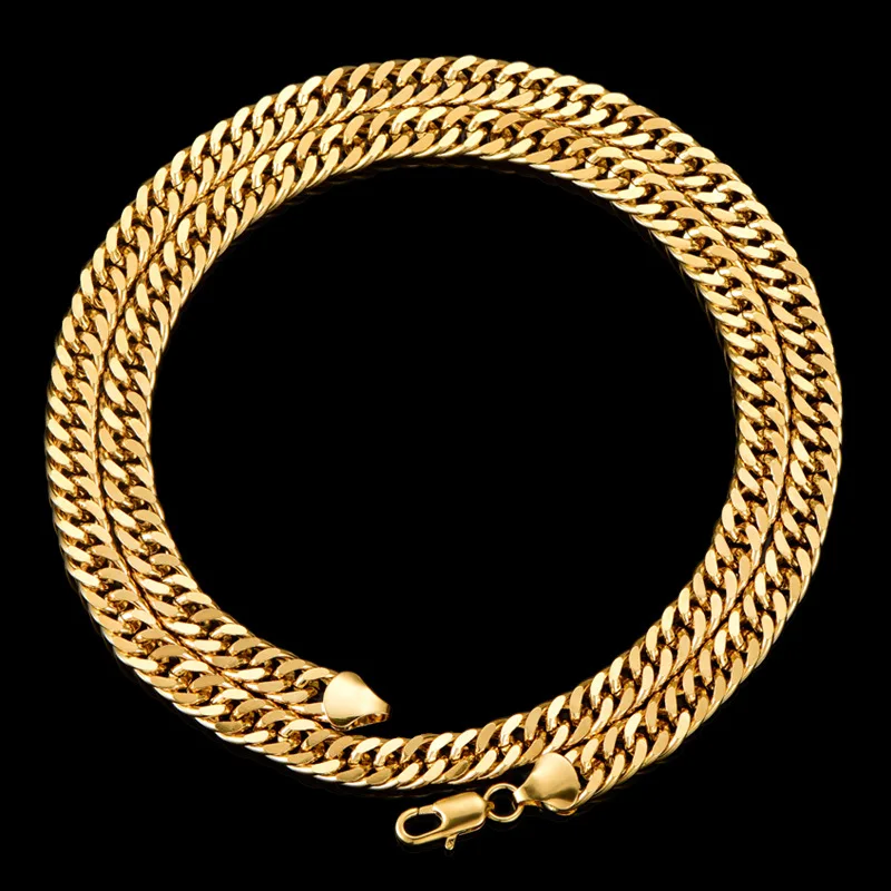 

Hip hop curb long chain custom man chunky necklace women jewelry 18k gold plated cuban link chains, Gold color