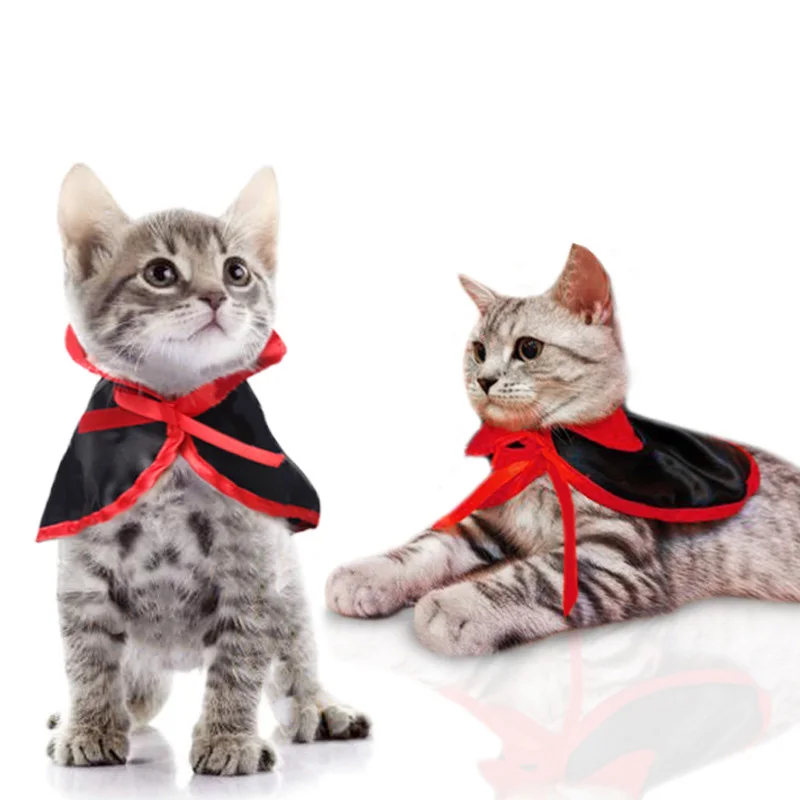 

Pet Halloween Costumes Cats Puppy Vampire Costume Cloak Witch Hat Outfits Holiday Cosplay Party Small Dogs Apparel Funny Clothes, Black