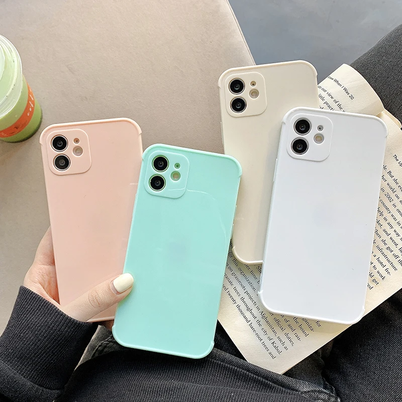 

2021 New Plain Phone Cover Soft TPU Phone Case for iPhone 12