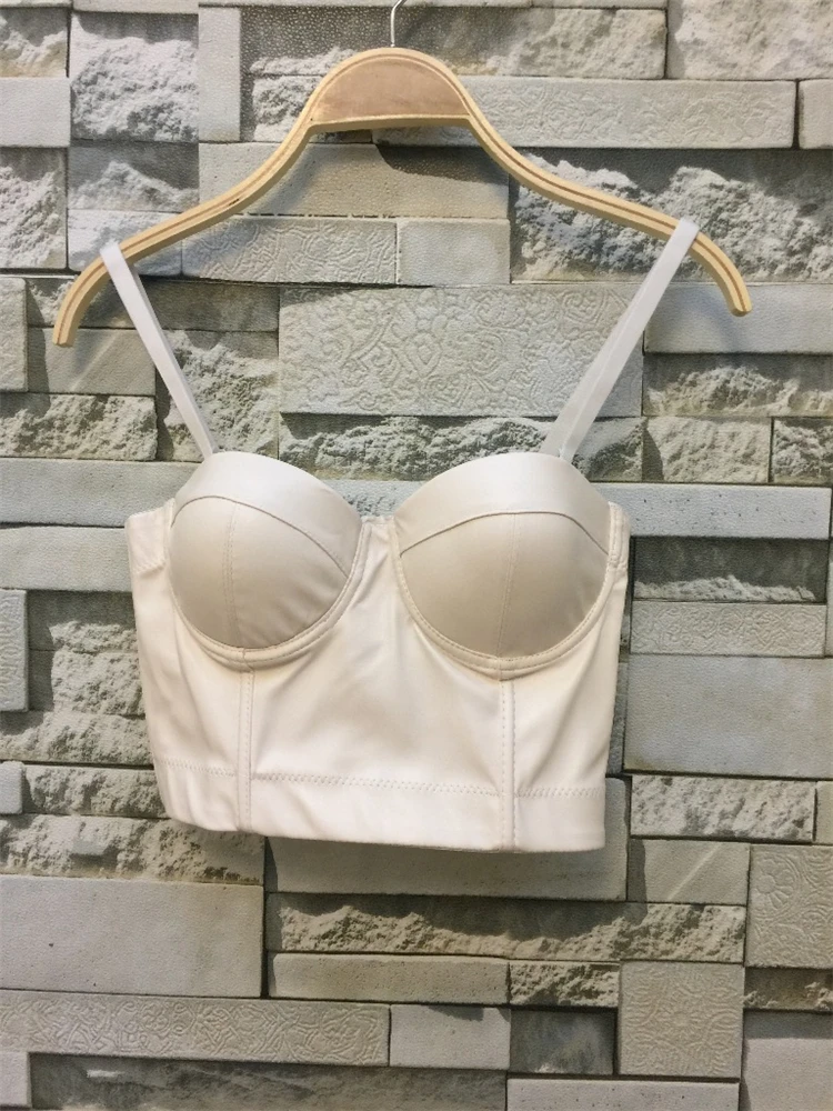 white leather bra