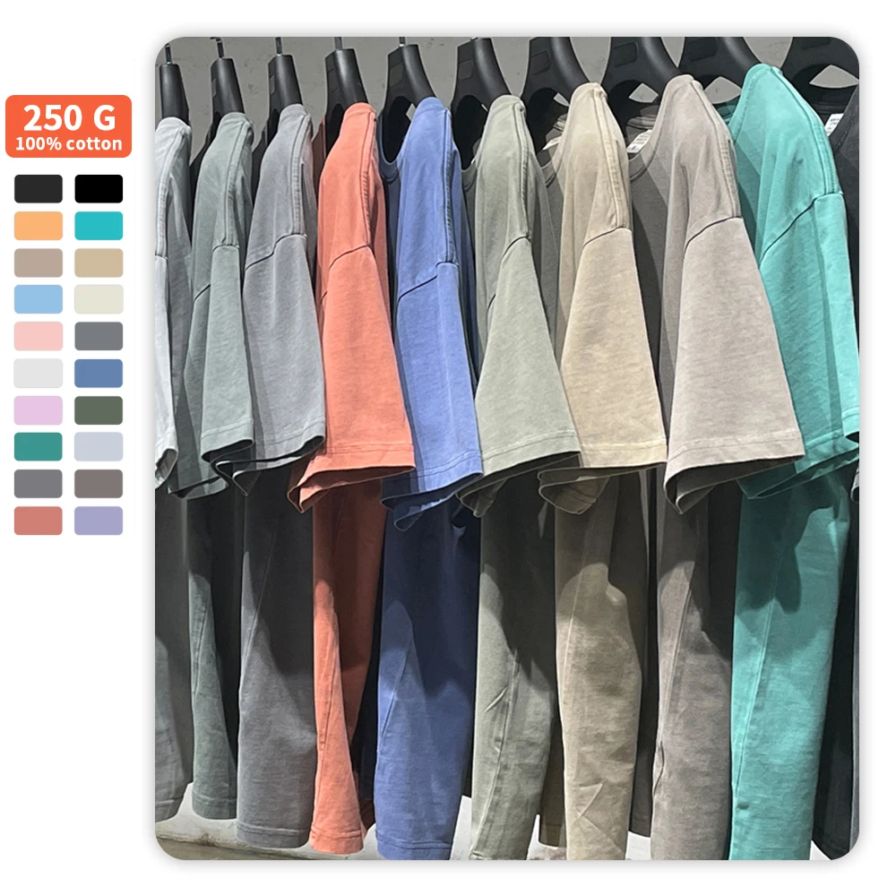Wholesale Custom Logo Heavy Weight Oversized T Shirt Custom Blank 100% Cotton Acid Wash Tshirt Men Vintage T Shirt