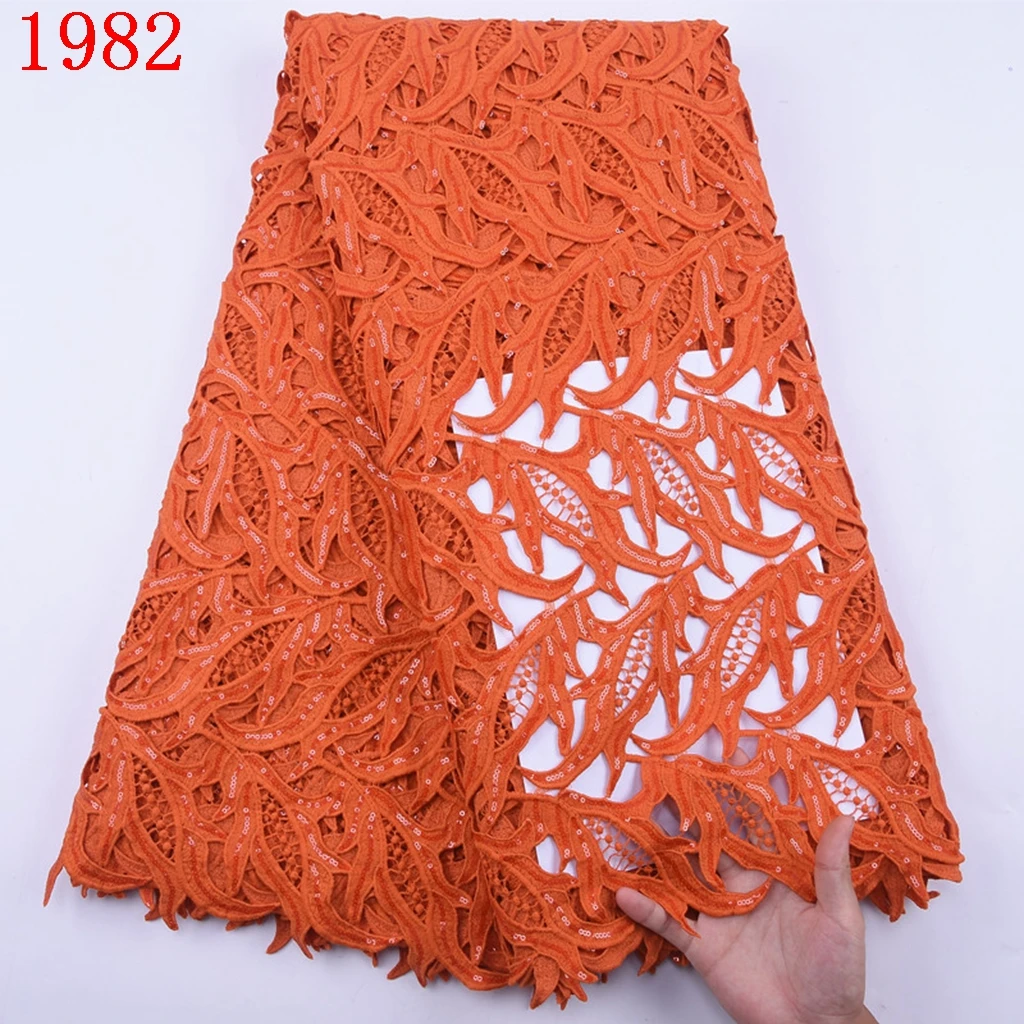 

Wholesale Nigerian Milk Silk Fabric With Sequins Embroidery Guipure Cord Tulle Lace African Cord Net Lace 1982