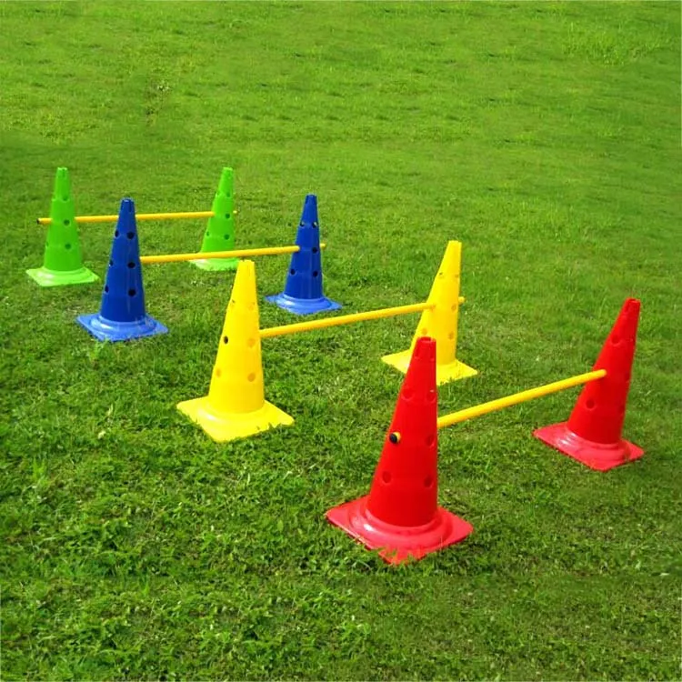 

50cm cones 1m pole Agility Poles Custom Agility Training Hurdle Marker Cones Set for soccer