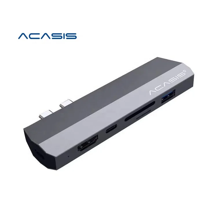 

ACASIS Hot Selling 7 in 1 With HD 4K@30 Dual Type C HUB For Macbook Pro air Dock Station