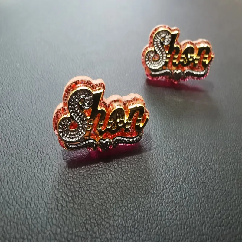 

Customizable personalized name font earrings women's acrylic laser custom name earrings, Picture shows