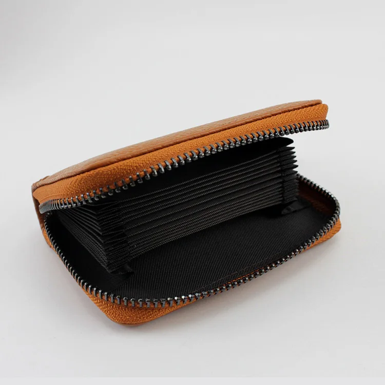 

Hot wholesale genuine leather card holder leather card wallet holders, Brown