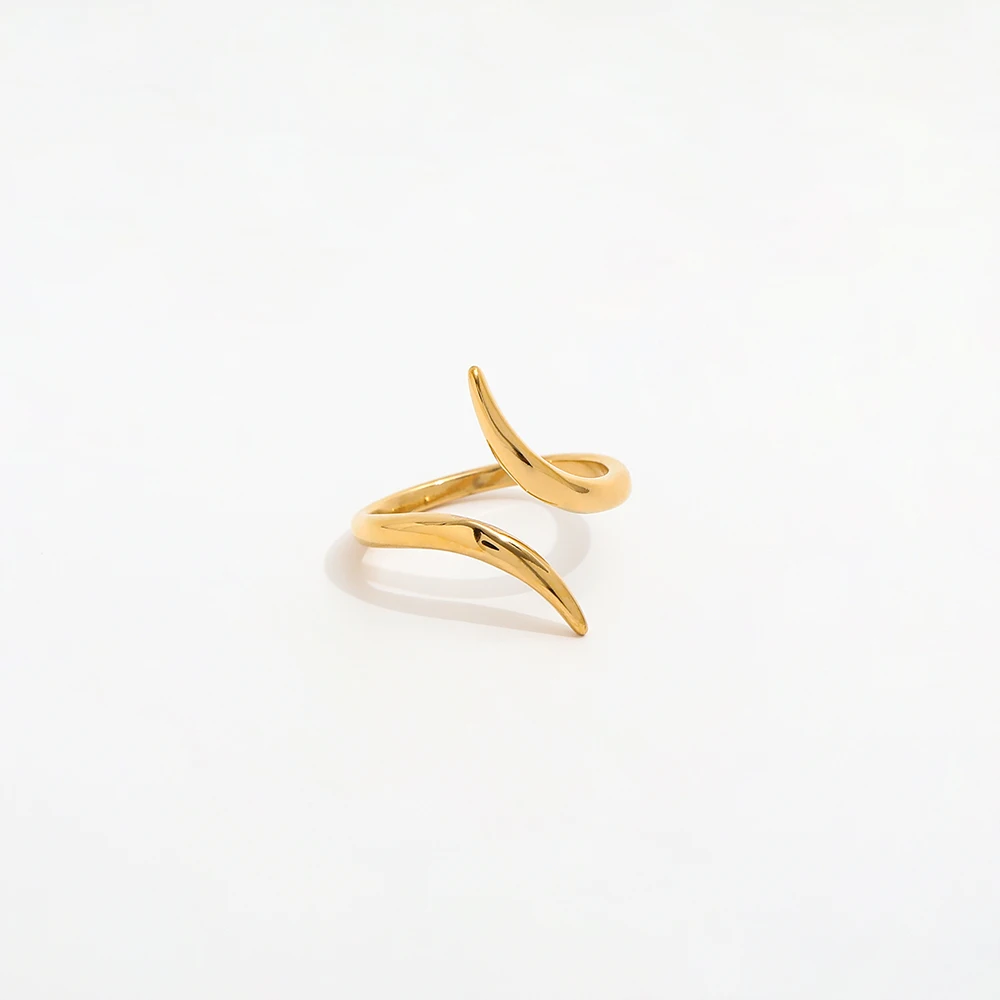 High End PVD Gold Plated Geometric Stainless Steel Rings for Women New Jewelry
