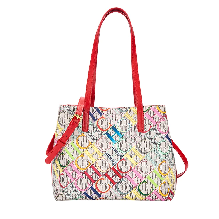 

CHCH shopping bag women big shoulder Leather tote bag female large fashion luxury hand shoulder bags women, Red