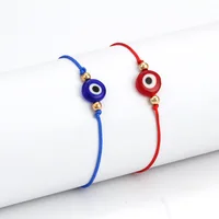 

New Top Selling Simple Design Lucky Evil Eyes Charms Bracelet Black Blue Red Rope String Bracelet For Women Men