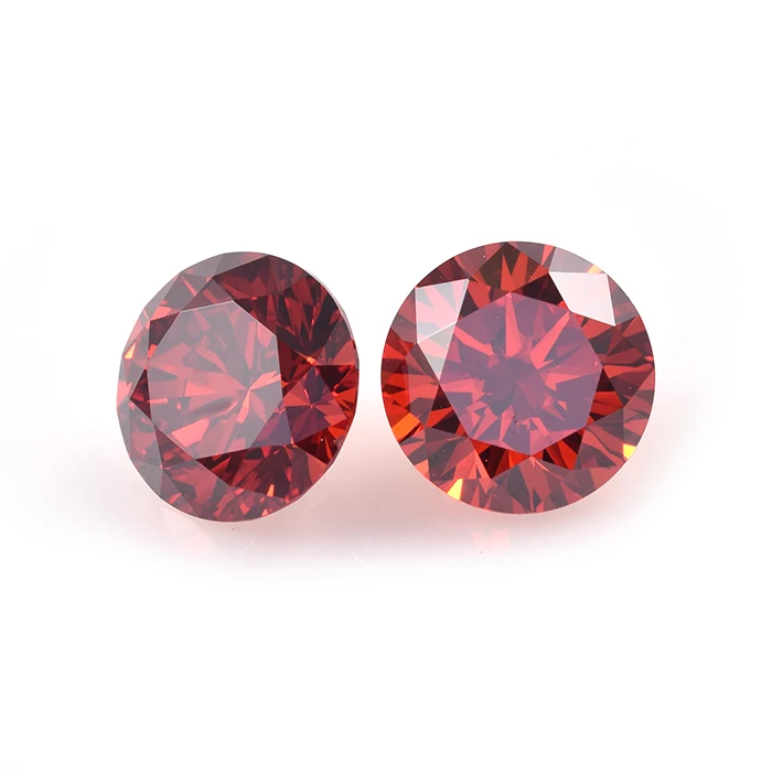 

cheap price selling round red stones of garnet lab grown CZ, White