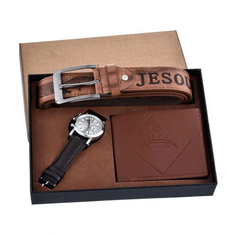 

Hot sale Men's Gift Set Watch + Wallet Set Quality Creative Combination Set