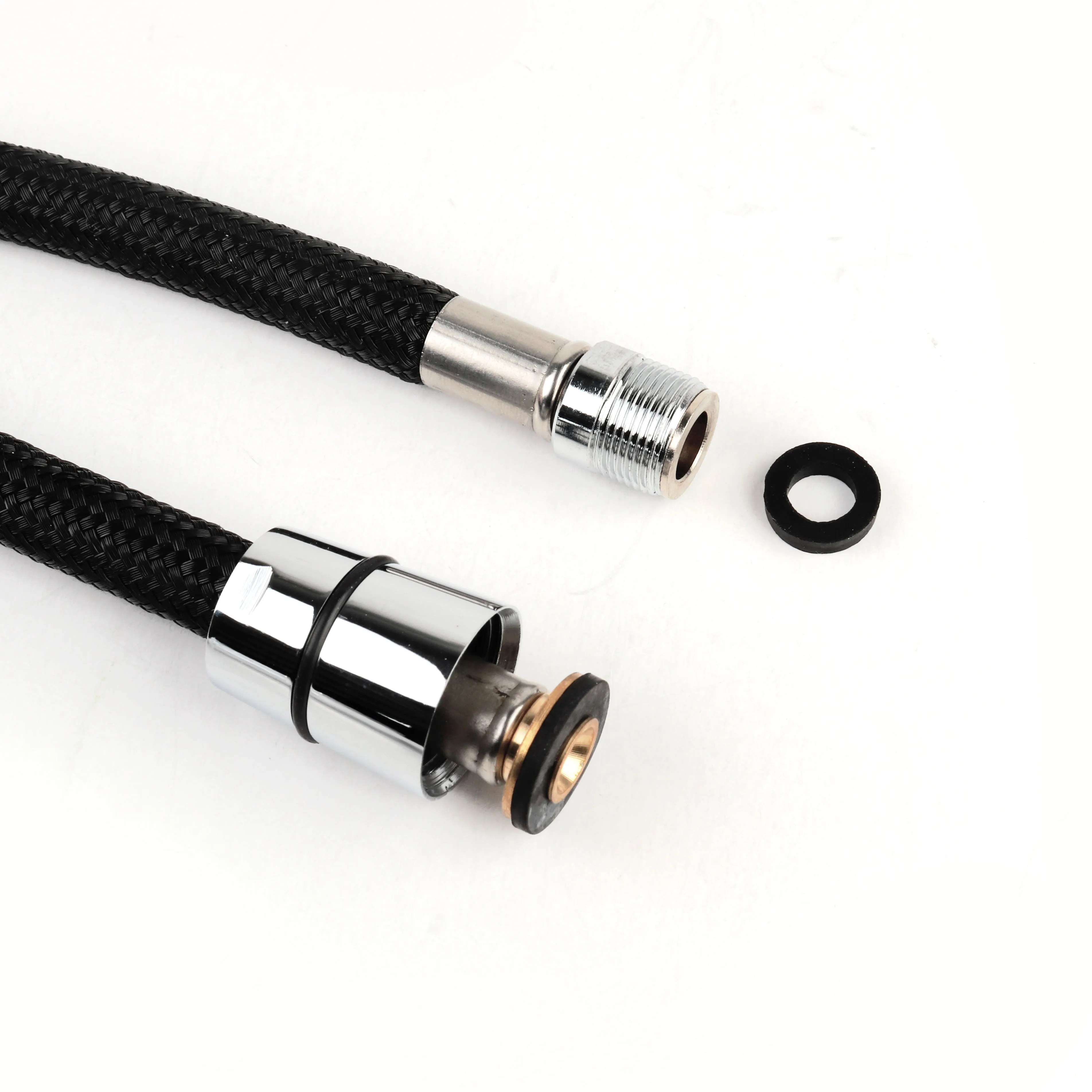 Black 120cm Brass Insert Acs F1/2"*m15/1 Flexible Nylon Pull Out Kitchen Faucet Sink Hose