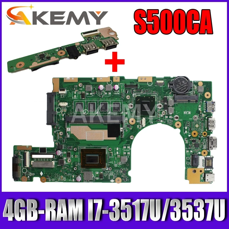 

S400CA Laptop motherboard for ASUS VivoBoo S500CA S400C S500C original mainboard 4GB-RAM I7-3517U/3537U