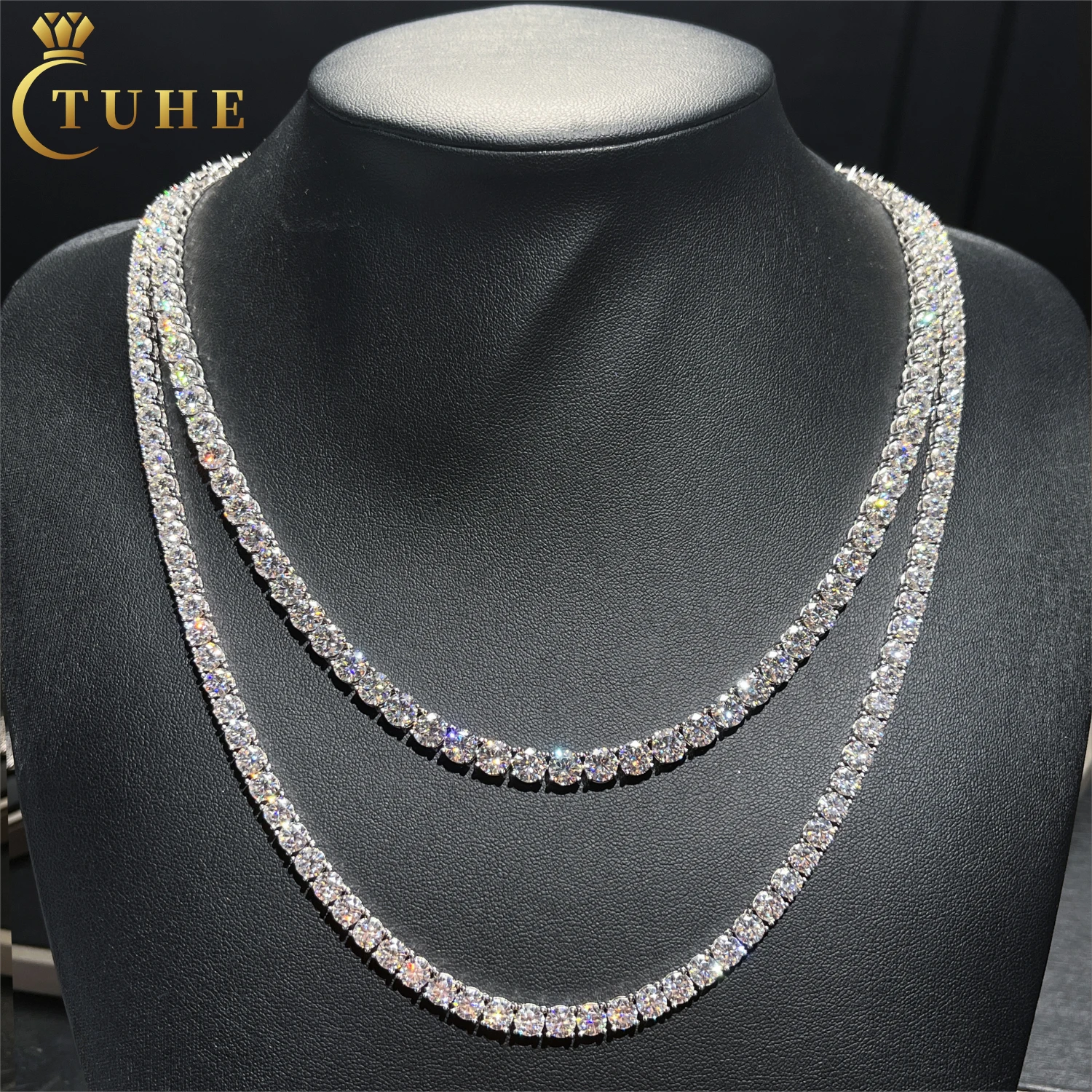 

Cheapest Price VVS Moissanites Tennis Chain Lab Diamond Necklace Hip Hop Jewelry Gift 925 Sterling Silver Moissanite Chain