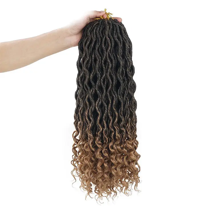 

18" 90g Goddess Locs Crochet Hair Synthetic Ombre Nu Faux Locs Crochet Braiding Hair Extensions Crochet Goddess Nu Locs Hai, Pic showed