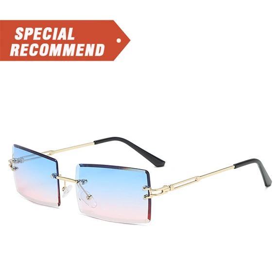 

2021 new Hot Sale Street Beat Sunglasses Women Fashion Rimless Square Sun Glasses