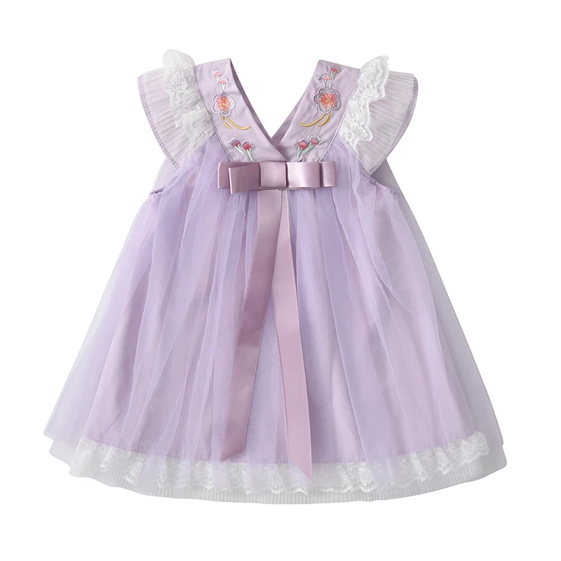

Top-ranking On Amazon Birthday 1 Year Muslin Children Dress Girls Baby Girl Dresses For Wholesale, Purple&pink