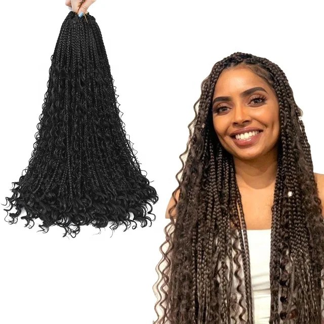

24 INCH River Box Crochet Hair Extension Synthetic Crochet Braids Messy Goddess Box Braids Hair