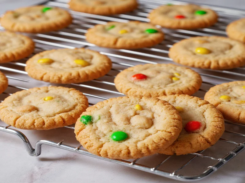 Homemade christmas cookies on cooling rack with perfect texture