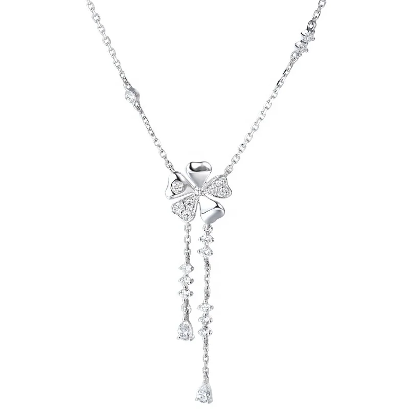 

Luxury Necklace Temperament Shell Flower Necklace for Women Love Flower Tassel Set Diamond Clavicle Chain Jewelry