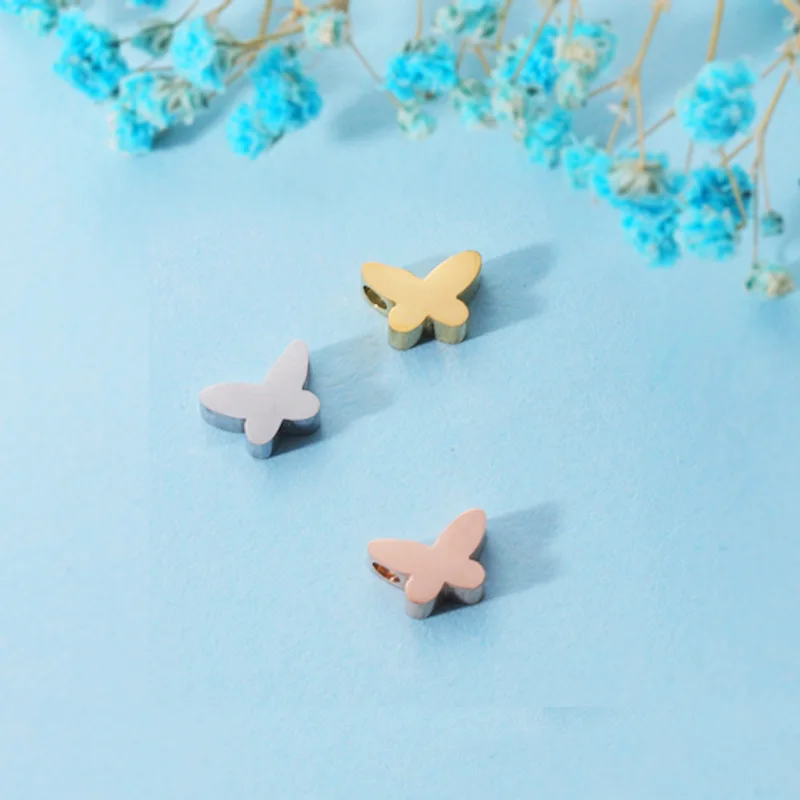 

DIY Jewelry Accessories Small Thick Butterfly Charms Stainless Steel Butterfly Pendant for Necklace Bracelet Jewelry Making