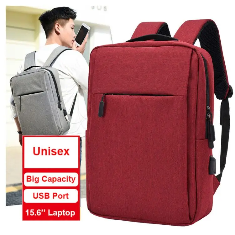 

OMASKA mochila para portatil USB Backpacks low profile style with earbuds jack schoolbags students leisure book bags