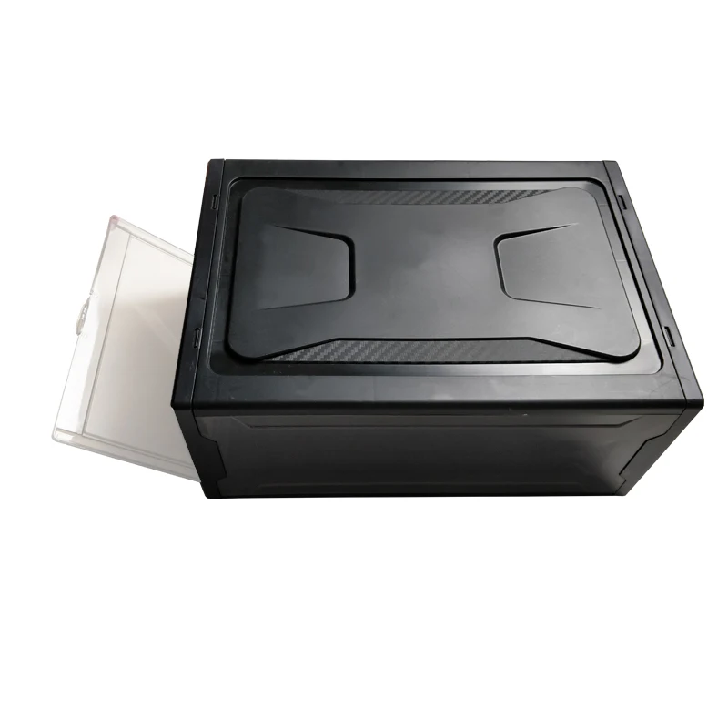 

entryway stackable shoe storage clear plastic, White black transparent