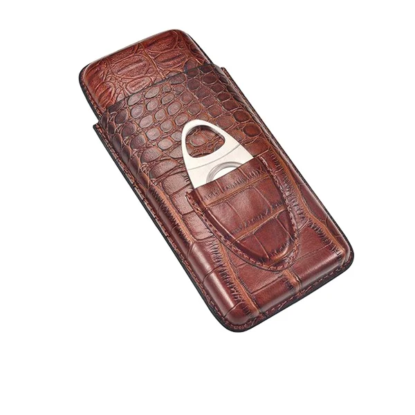 

Travel Cigar Case Direct Factory Wholesale 3CT Crocodile PU Leather 3 CT Cigars  Accepted 45 Days Lacquer