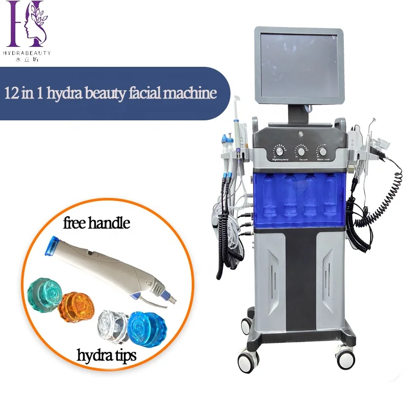 

12in 1 Diamond Peeling Hydrofacials Water Jet Aqua Facial Hydra Dermabrasion acuvue hydraluxe Machine / Produit Hydrofacials