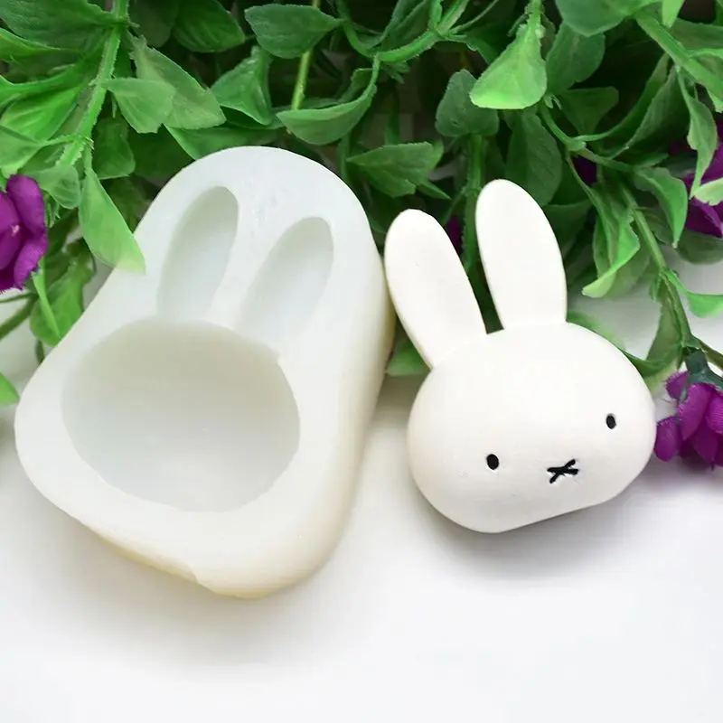 

93mm rabbit head Silicone Fondant Dieren Cake Mould Chocolate Resin Candle Plaster